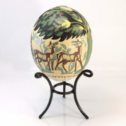 Alternative view of "Tree of Life" hand painted ostrich egg