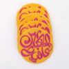 Round coasters embroidered with " صحتين وعافية " (Bon Apetit) in Arabic | Set of 4 Coasters