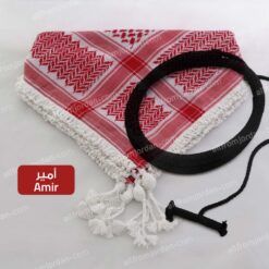 Red and White Keffiyeh and Eigal- with Amir Style handmade tassels
