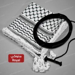 Black and White Palestinian Keffiyeh and Eigal- with Royal (Mulouki) Style handmade tassels