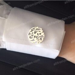 Round gold or silver plated cufflinks custom made with your name.