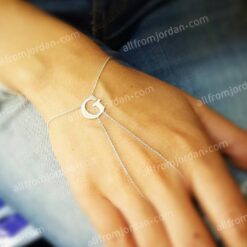 Finger and wrist bracelet with your initial custom made.