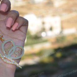 Keychain with butterfly and two custom made names.