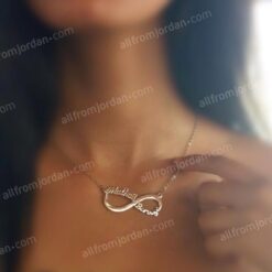 "Infinite Love" necklace with 2 custom made names in Arabic or English