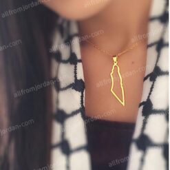 Map of Palestine necklace.