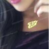 Necklace with custom made plaque engraved with your name in Arabic or English.