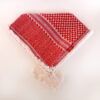 Red and White Kufiyyeh (Shmagh)Hatta Mulouki (Royal) Style with handmade hadab tassels